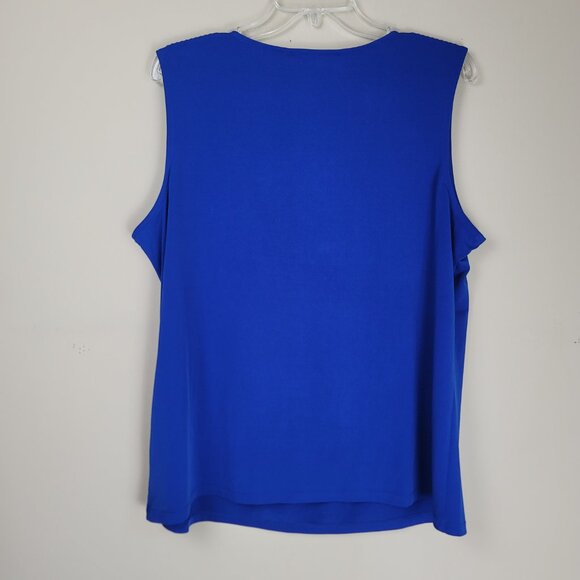 Kasper Sleeveless Pleated Scoop Neck Blouse - Picture 3 of 8